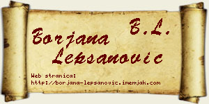 Borjana Lepšanović vizit kartica